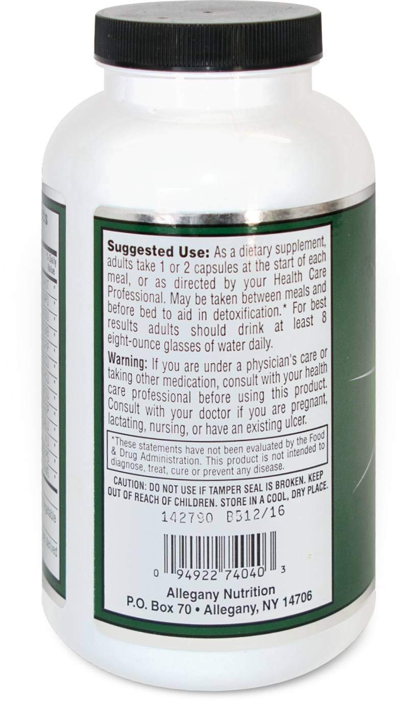 Allegany Nutrition Digestive Enzymes HP bottle with ingredients shows GMP-certified quality and vegan formula