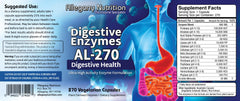 Allegany Nutrition digestive enzymes capsules highlight plant-based formula for daily wellness.