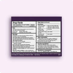 Close-up of Allegra tablets highlighting fexofenadine HCI for quick onset.