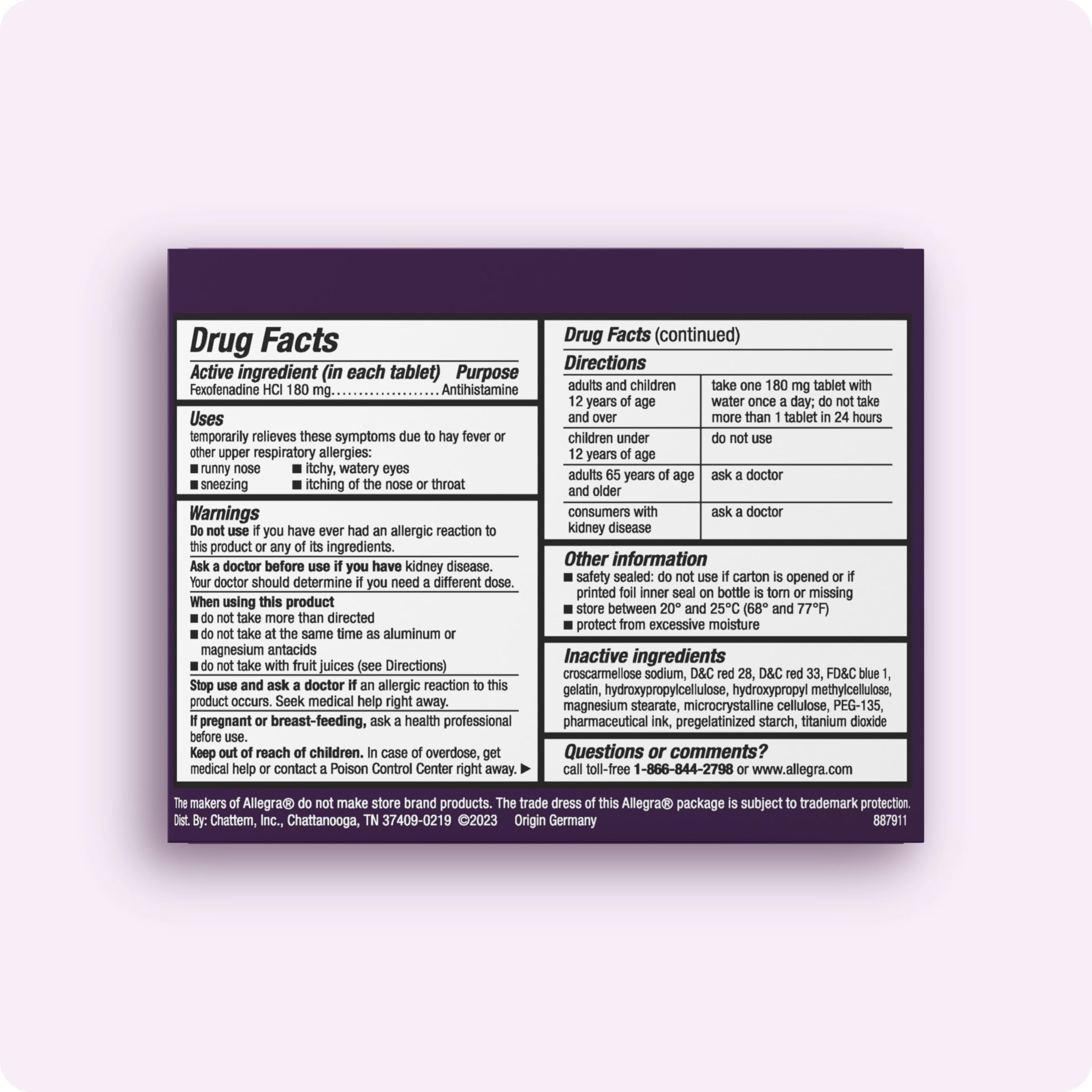Allegra travel pack on-the-go kit provides fast relief while traveling.