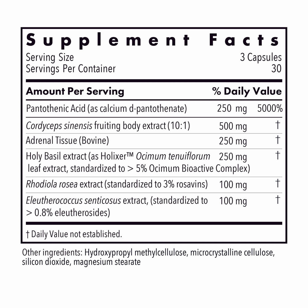 Allergy Research Group Adrenal Glandular Adapt contains Pantothenic Acid for energy metabolism