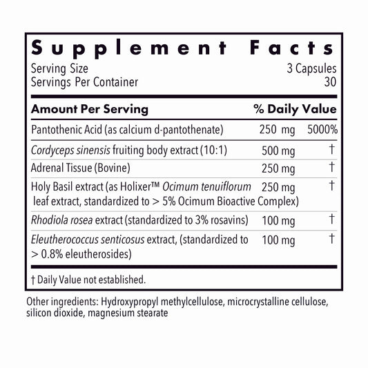 Allergy Research Group Adrenal Glandular Adapt contains Pantothenic Acid for energy metabolism