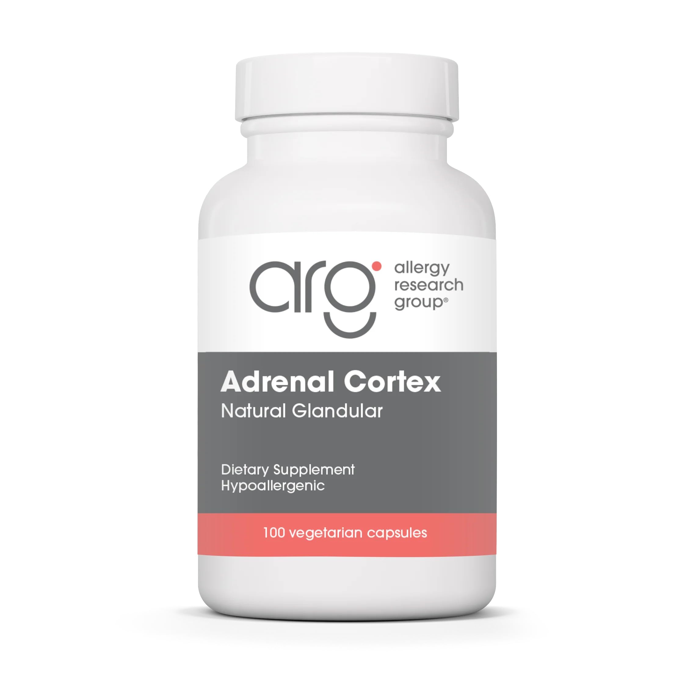 Allergy Research Group ARG Adrenal Cortex bottle for easy dosing and potential stress support.