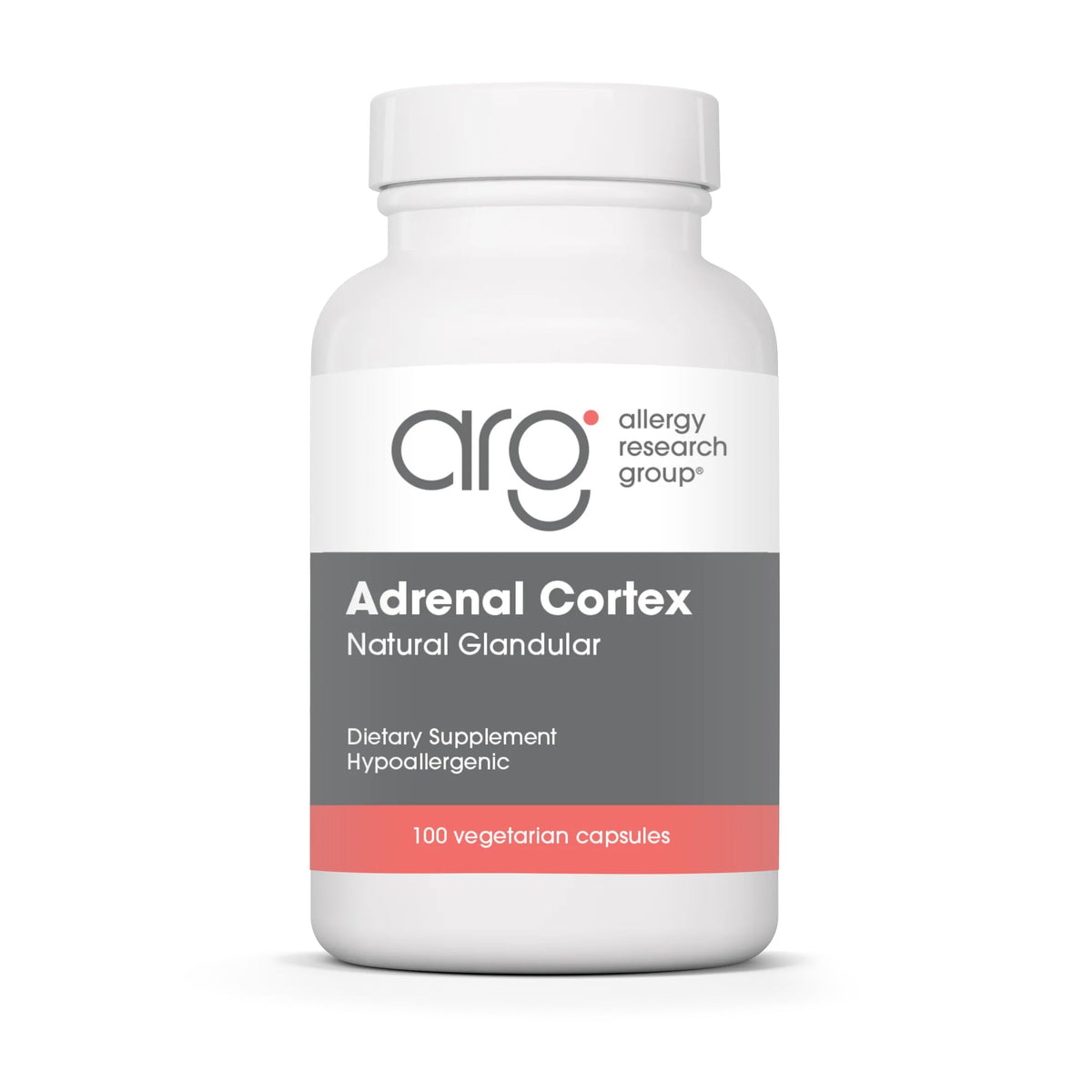 Allergy Research Group ARG Adrenal Cortex bottle for easy dosing and potential stress support.