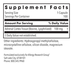 ARG Adrenal Cortex capsules provide convenient servings that may support metabolic balance.