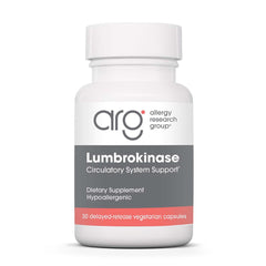 Allergy Research Group ARG Lumbrokinase bottle for circulatory support.
