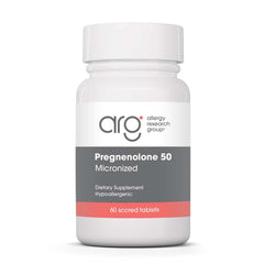 Allergy Research Group ARG Pregnenolone 50 mg bottle with micronized formula for enhanced daily absorption.