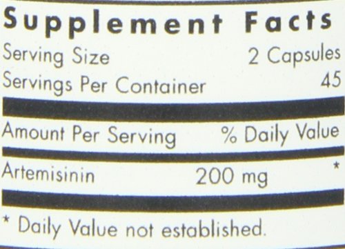 Allergy Research Group Artemisinin label closeup with potency testing verification.