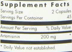 Allergy Research Group Artemisinin label closeup with potency testing verification.