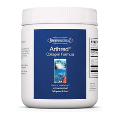 Allergy Research Group Arthred powder being poured into a glass for daily joint and skin support.