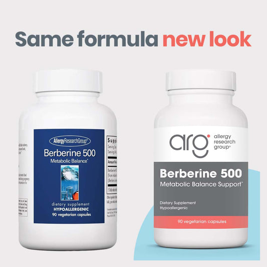 Allergy Research Group berberine capsules for vegetarian, hypoallergenic use.