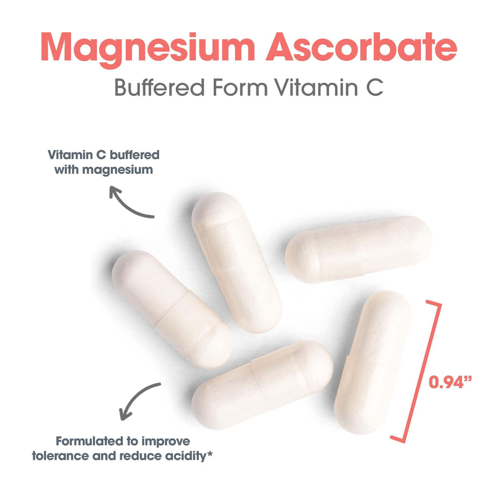 Allergy Research Group buffered vitamin C graphic illustrates neutral pH around 7.0
