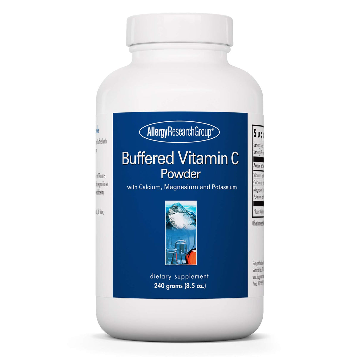 Allergy Research Group Buffered Vitamin C powder bottle for daily wellness