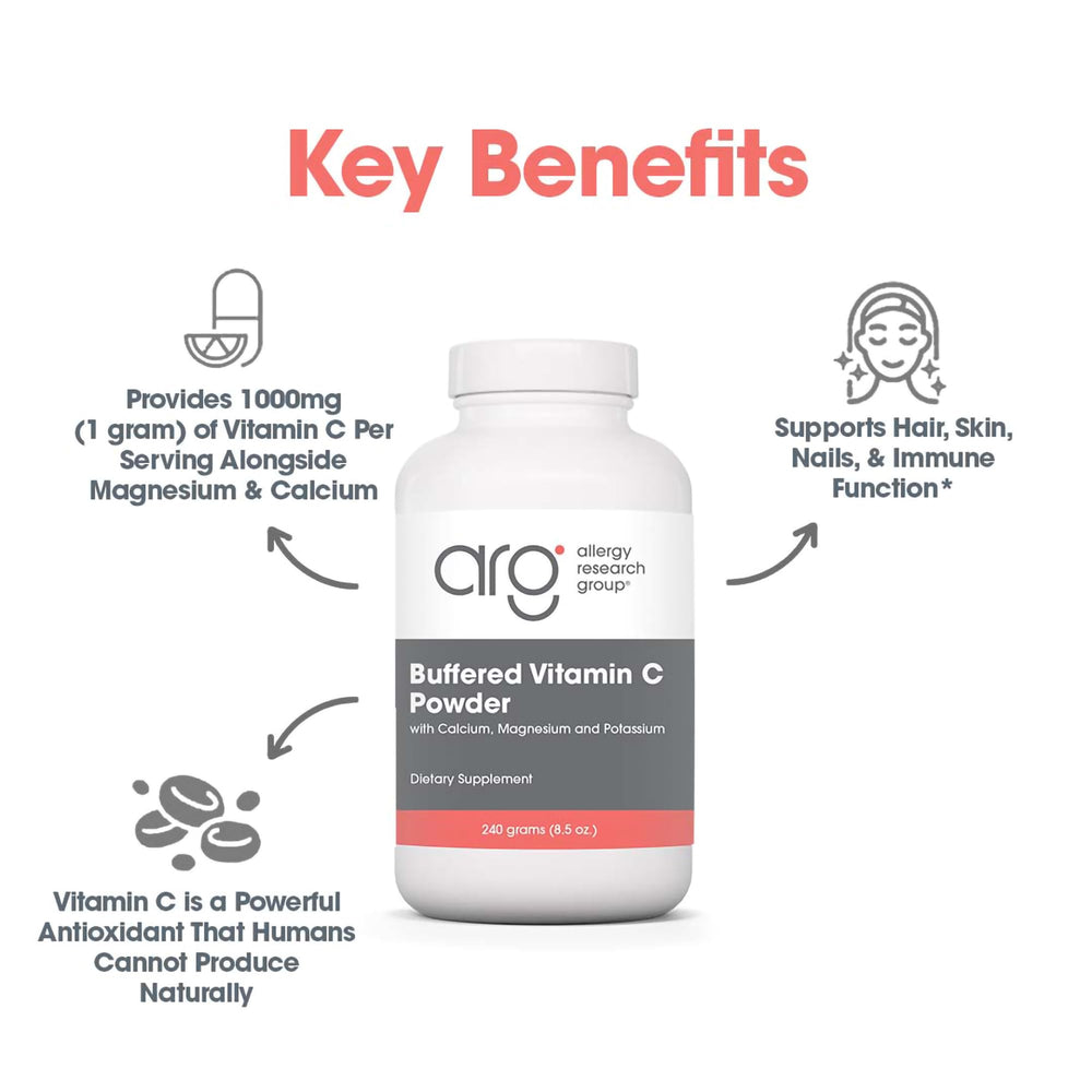 Allergy Research Group Buffered Vitamin C powder allergen-free formula for sensitive diets