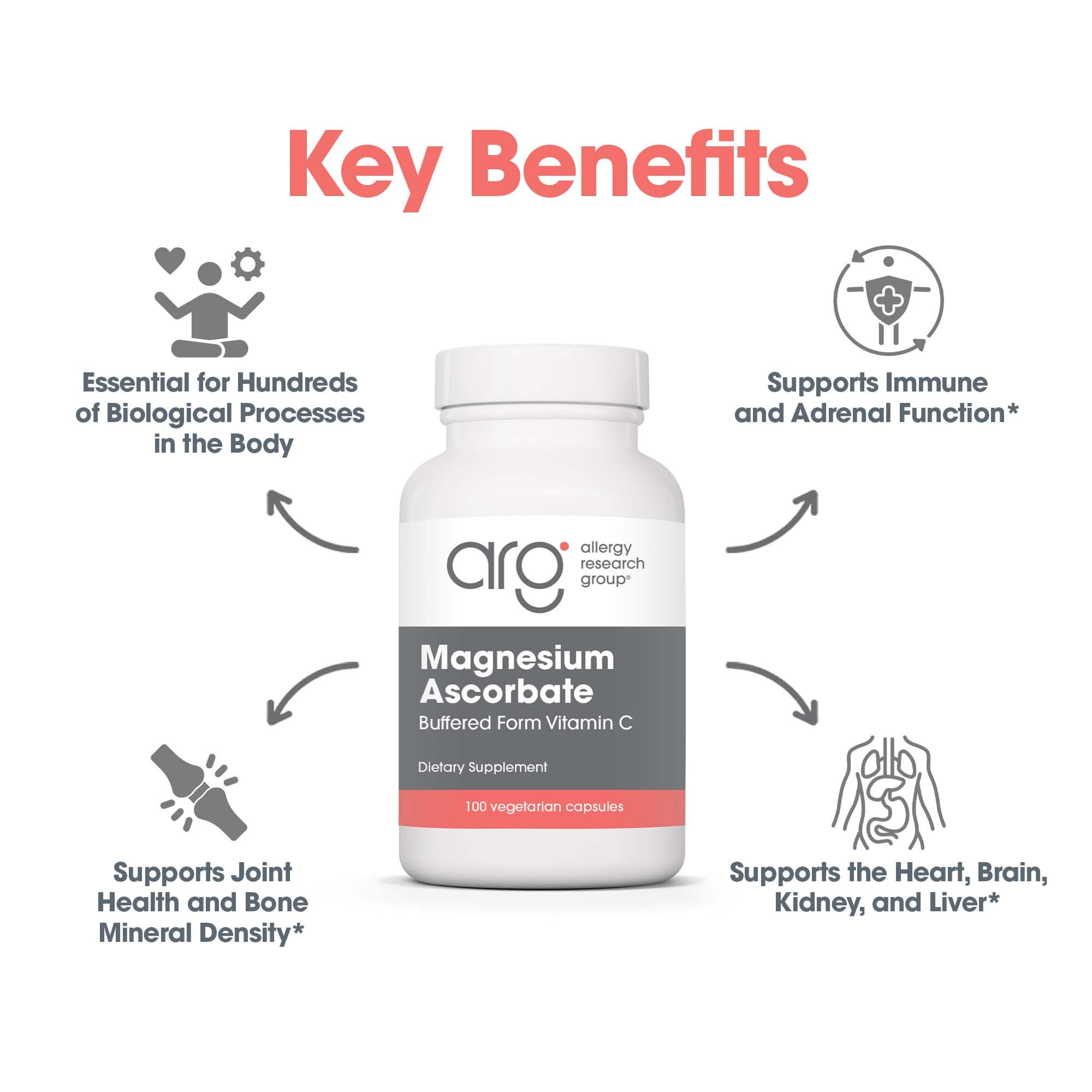 Allergy Research Group bottle with measuring spoon demonstrates daily dosage guidance