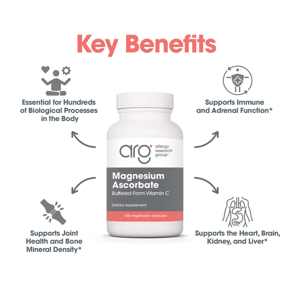 Allergy Research Group bottle with measuring spoon demonstrates daily dosage guidance