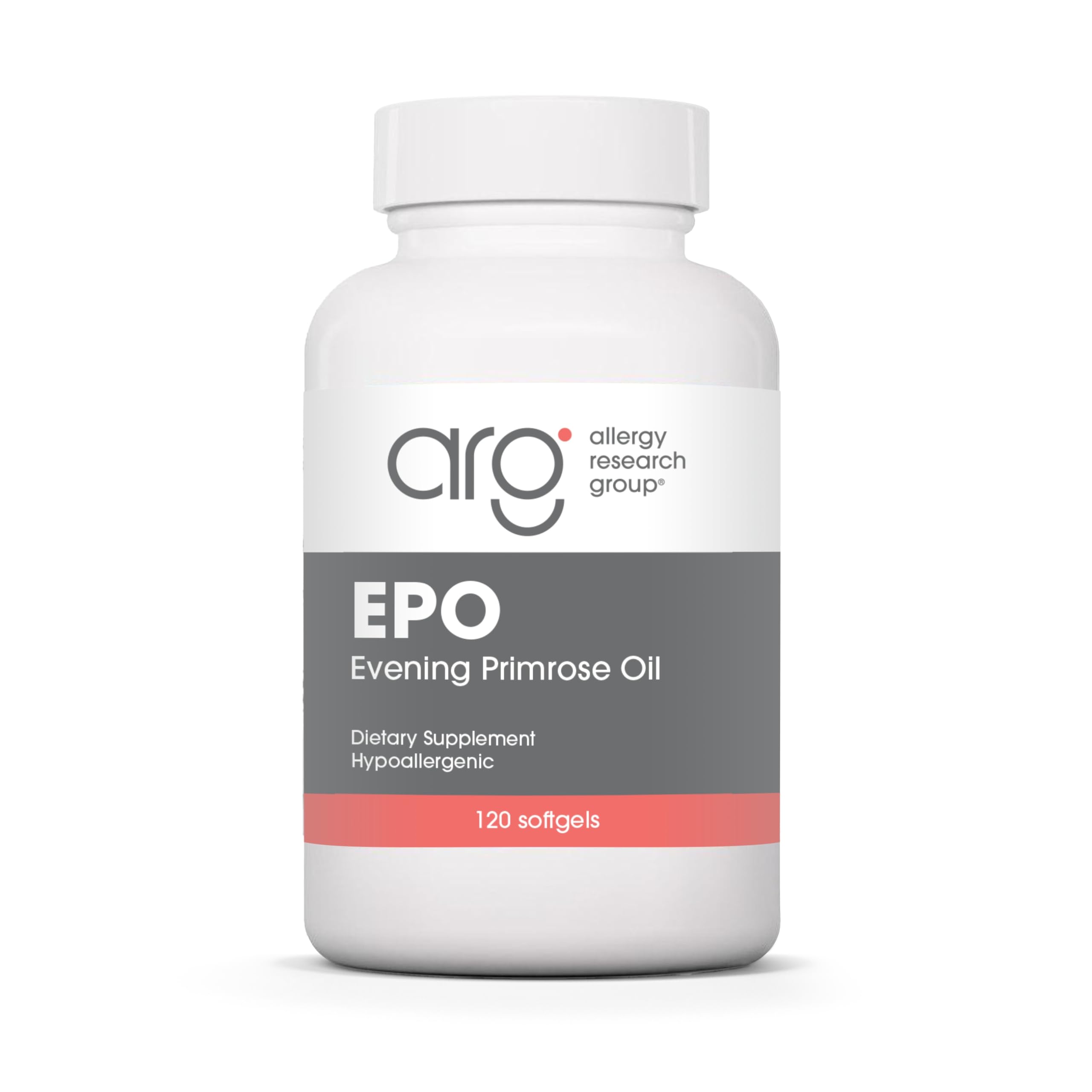 Allergy Research Group EPO bottle with 120 softgels for daily moisture support