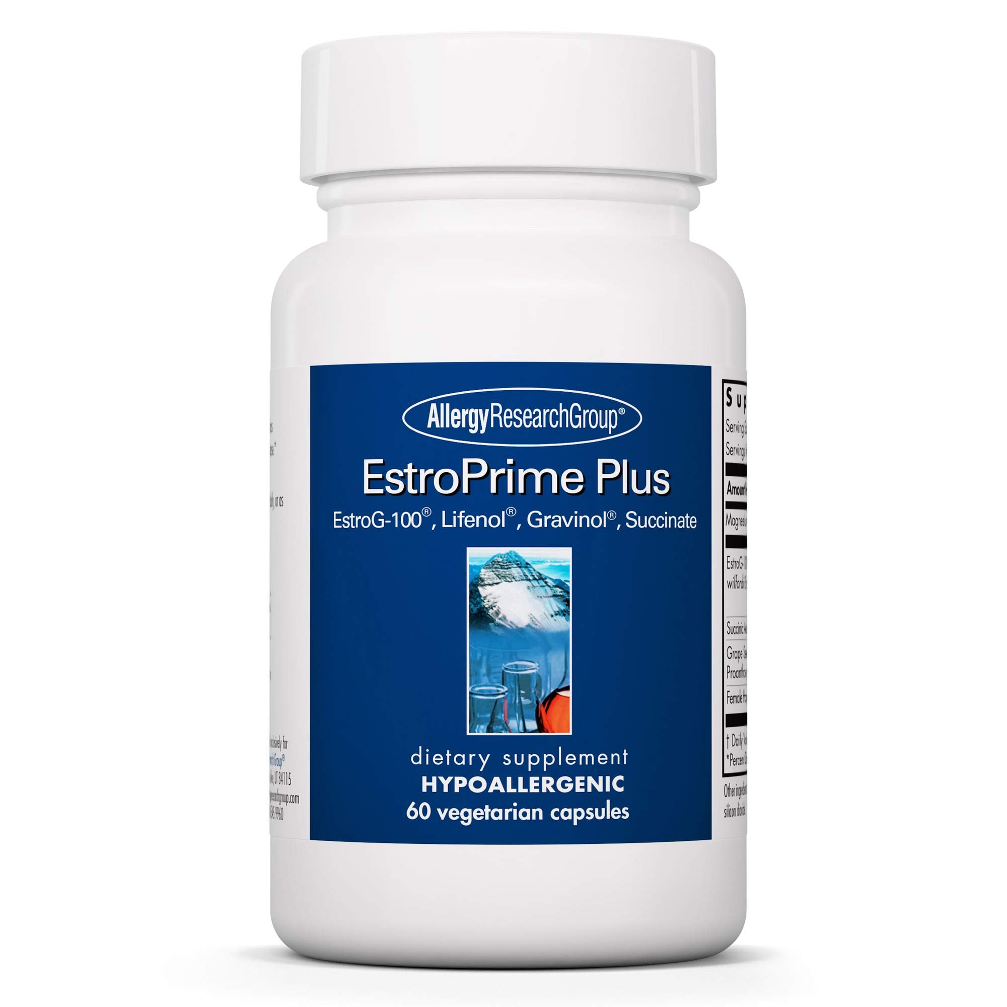 Allergy Research Group Flashes No More bottle label highlighting menopause support for daytime comfort