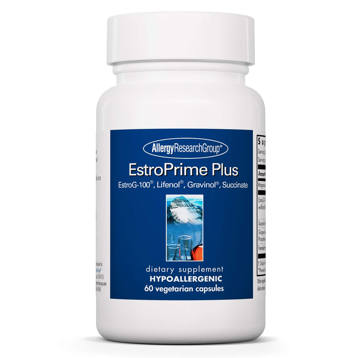 Allergy Research Group Flashes No More bottle label highlighting menopause support for daytime comfort