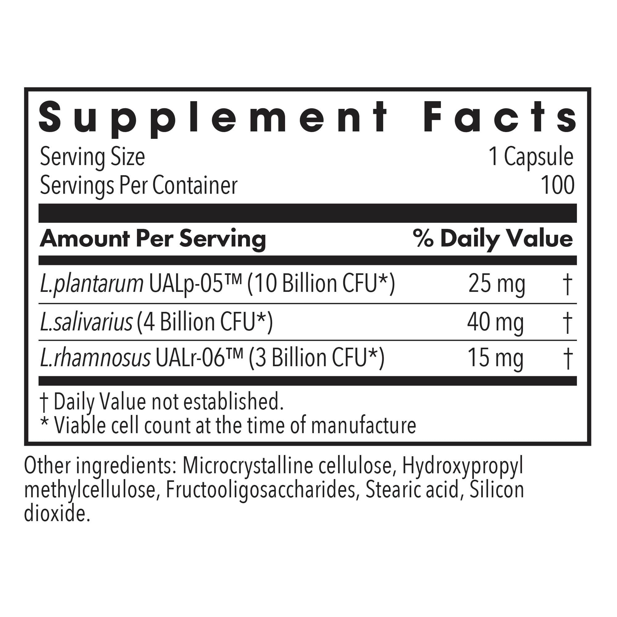 Allergy Research Group gut microbiome balance label highlights broad probiotic coverage.