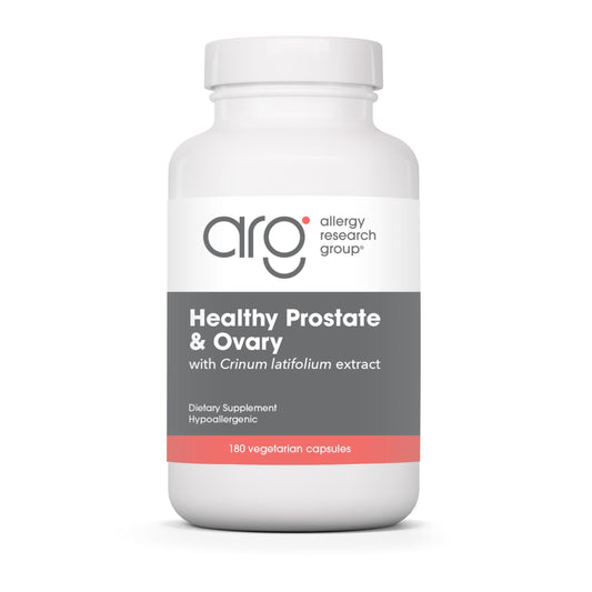 Allergy Research Group Healthy Prostate Ovary bottle with capsules for reproductive wellness