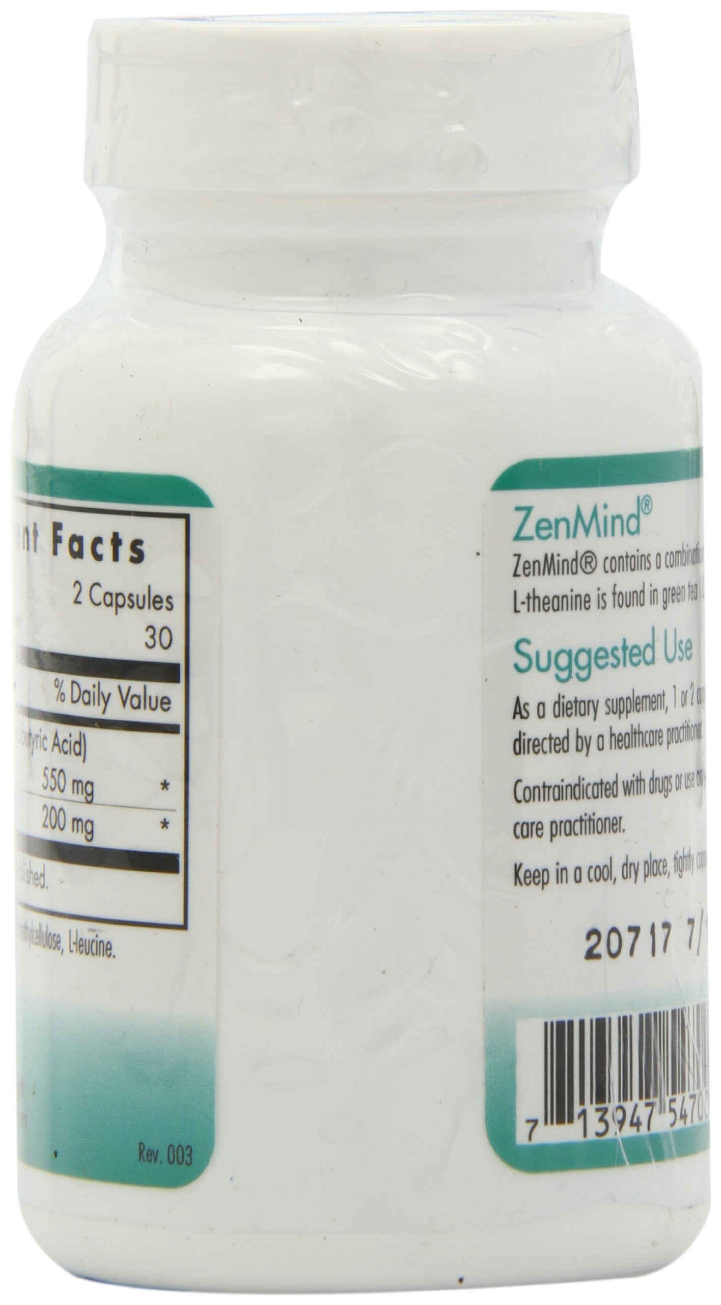 Nutricology ZenMind Supplement – Calmness Support with GABA & L-Theanine | Hypoallergenic, Vegetarian Capsules (60 Count) - Allergy Research Group