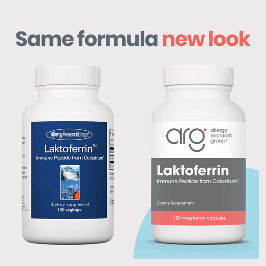 Lactoferrin capsules from Allergy Research Group for easy daily wellness.