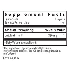 Allergy Research Group Laktoferrin capsules close-up in Vegicaps for dosing.