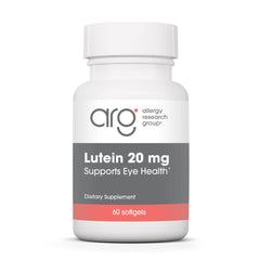 Allergy Research Group Lutein bottle front supports eye health.