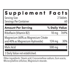 Allergy Research Group Magnesium Malate Forte label closeup highlights product name