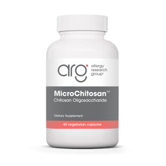 Allergy Research Group MicroChitosan bottle with capsules for daily detox support.