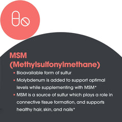 Allergy Research Group MSM bottle pour into glass during daily routine.