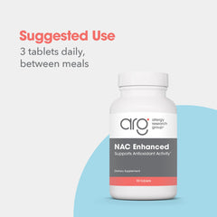 Label detail on NAC Enhanced emphasizing 500 mg per tablet and professional-grade quality.