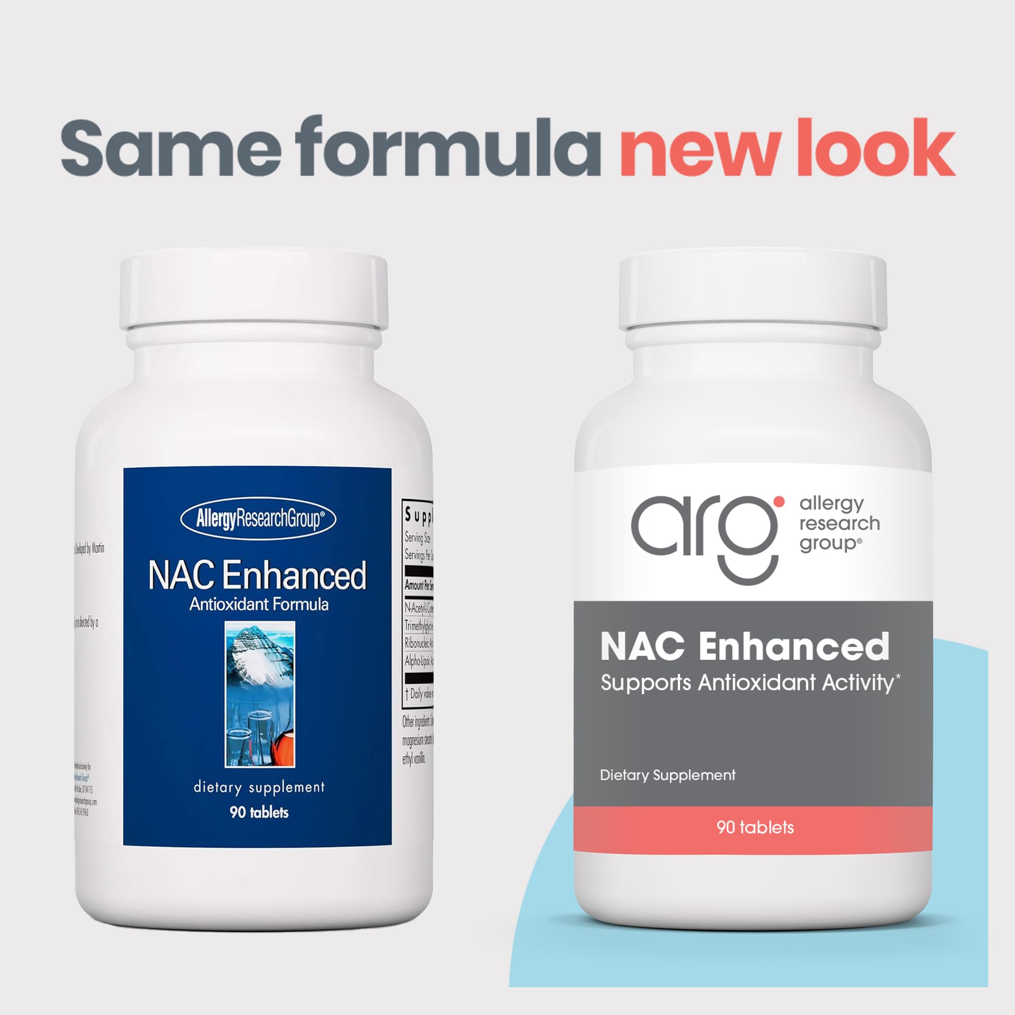 NAC Enhanced tablets close-up highlighting 500 mg per tablet for daily use.