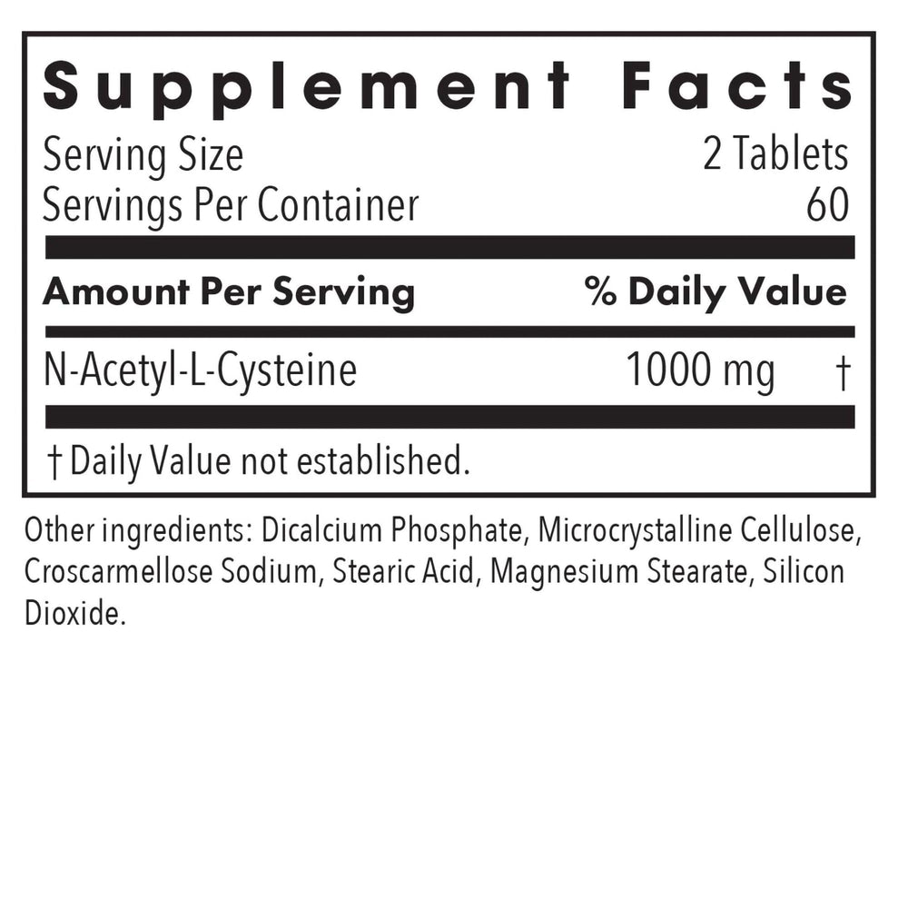 NAC tablet lineup demonstrates 120-count bottle for daily antioxidant precursor support