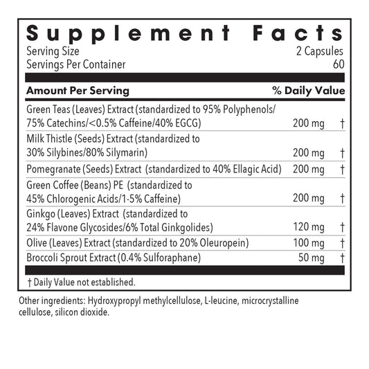 Allergy Research Group Nrf2 Renew bottle side showing label details for ingredients
