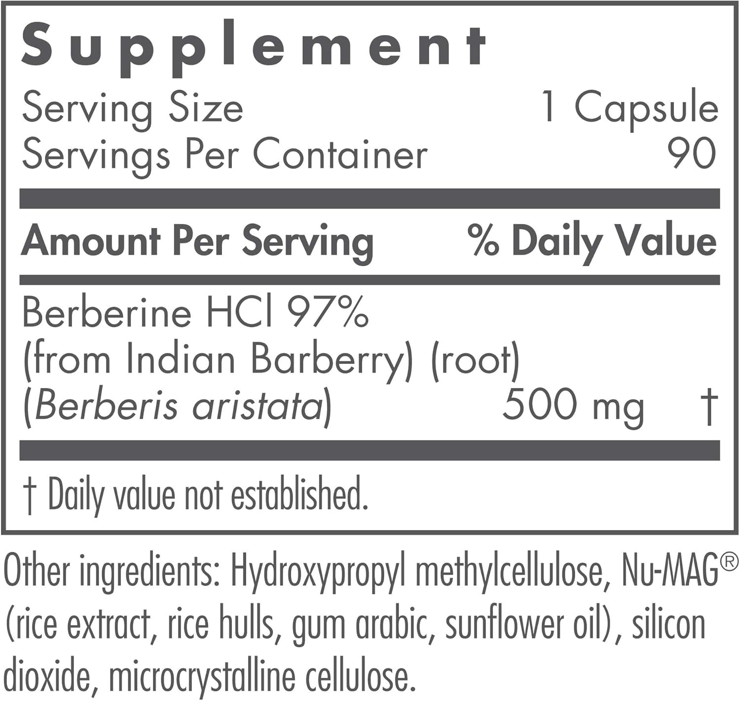 Close-up of Nutricology Berberine 500mg capsules indicating metabolic support benefits.