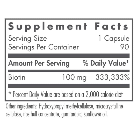 Nutricology HiBiotin capsules close-up, vegetarian and hypoallergenic supplement for daily wellness