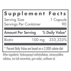 Nutricology HiBiotin capsules close-up, vegetarian and hypoallergenic supplement for daily wellness