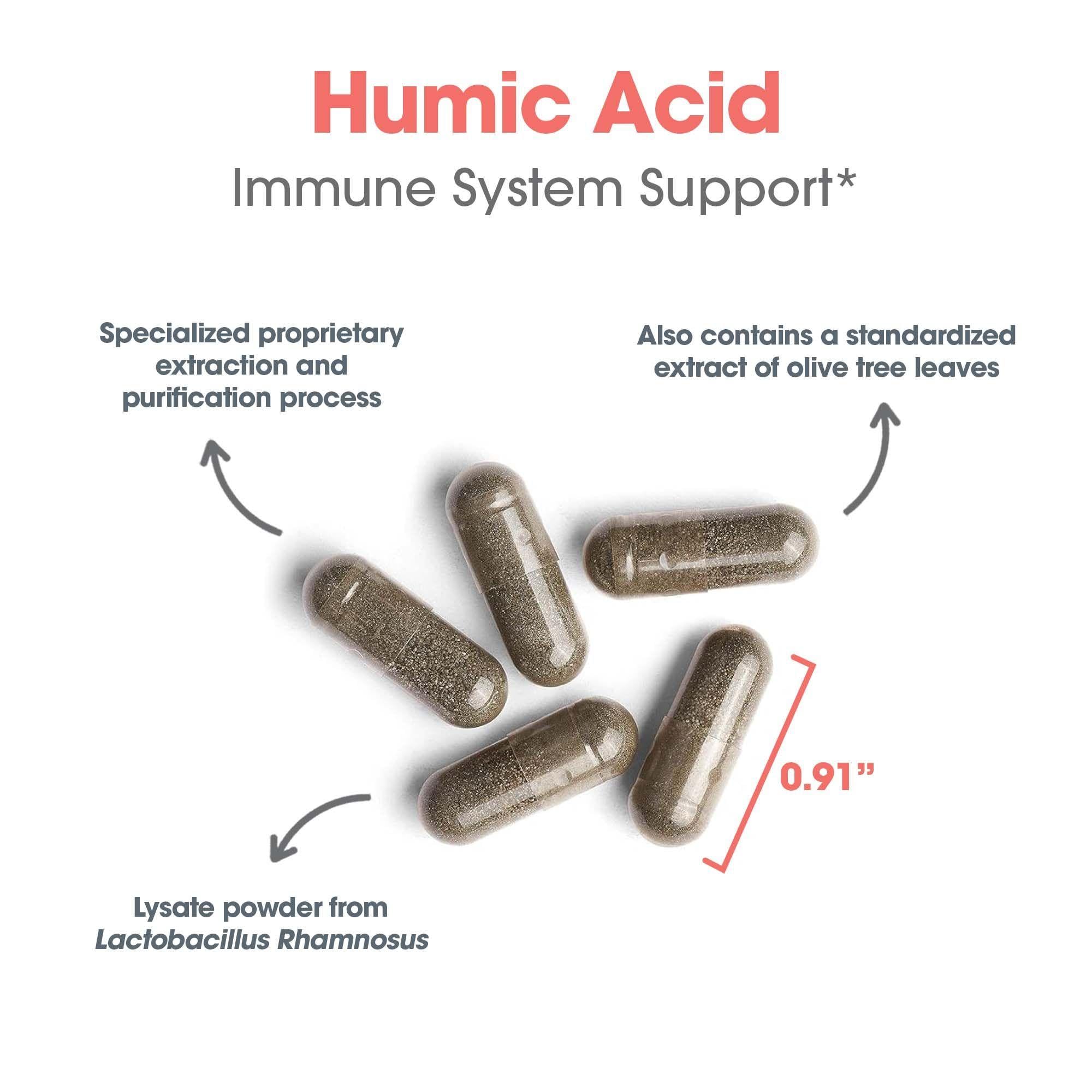 Capsules of NutriCology Humic-Monolaurin Complex shown up close for easy dosing