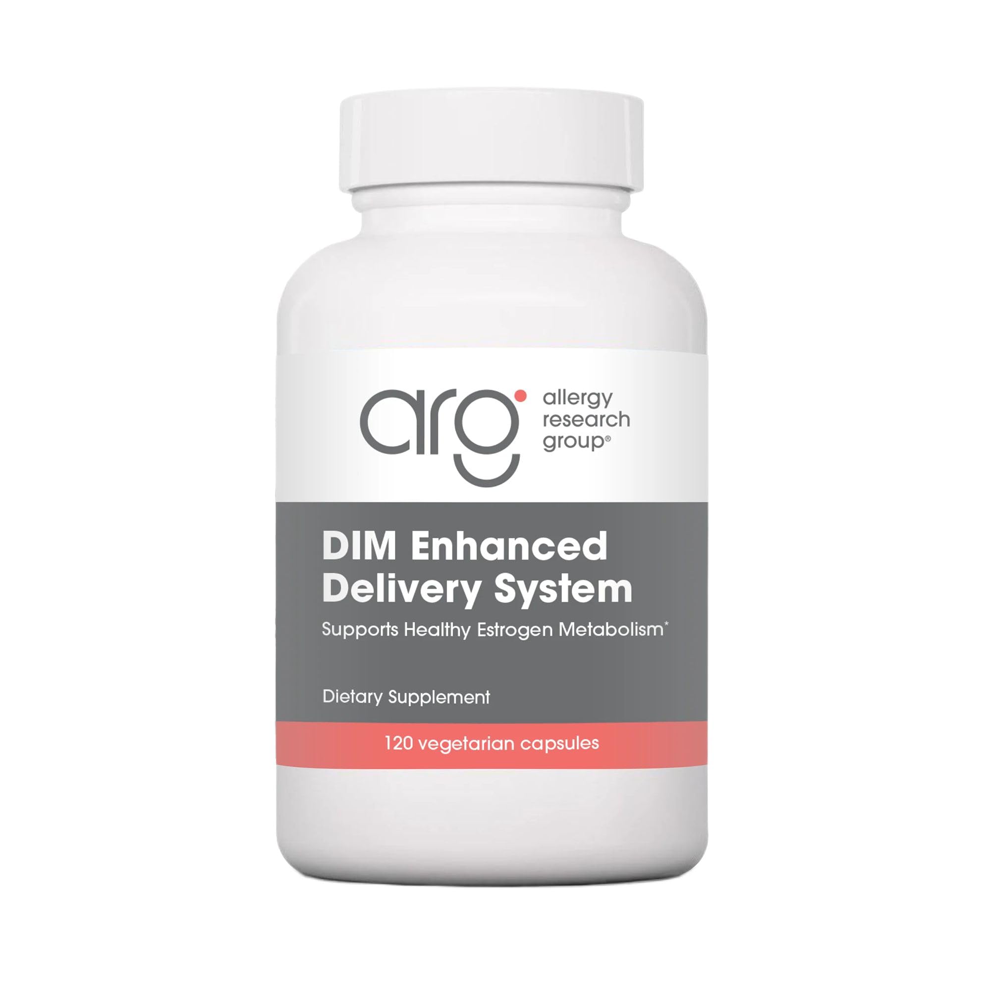 Allergy Research Group IndoleGard bottle front with vegan capsules supporting estrogen metabolism.