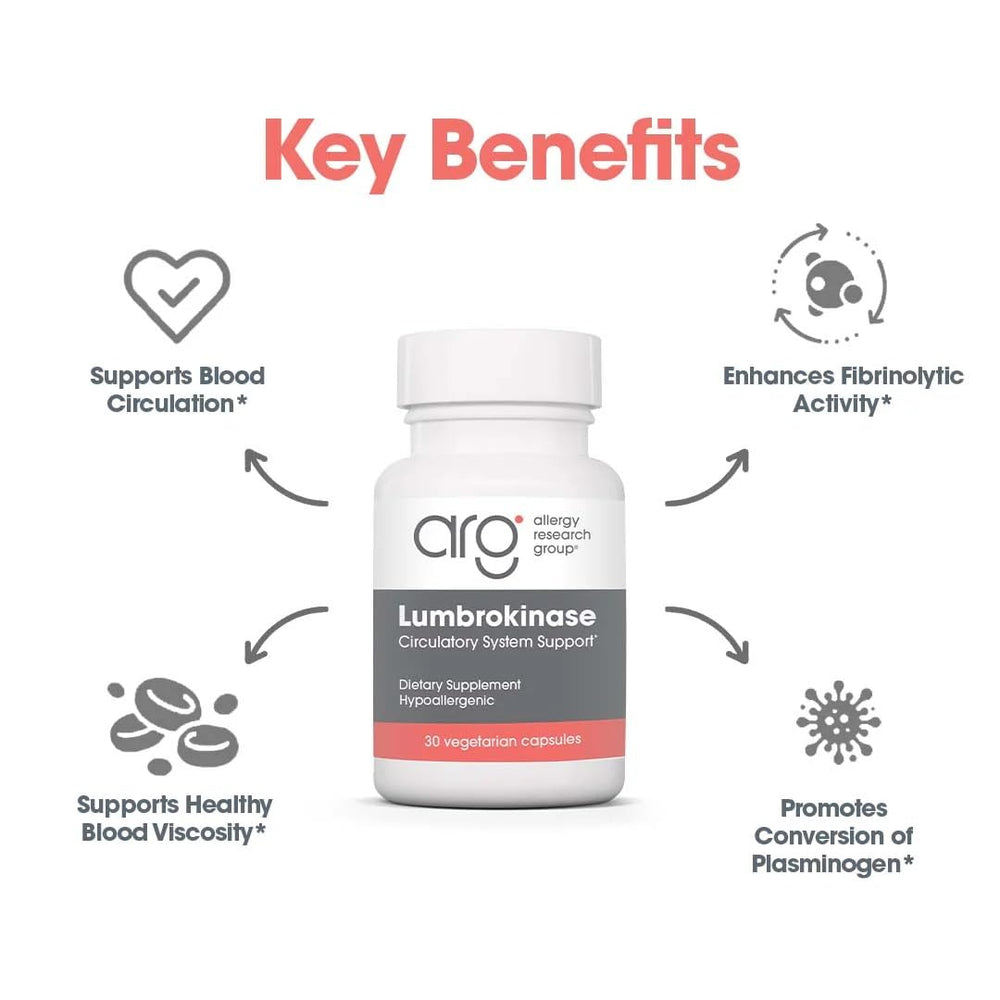 Nutricology Lumbrokinase ingredients panel emphasizing quality sourcing.