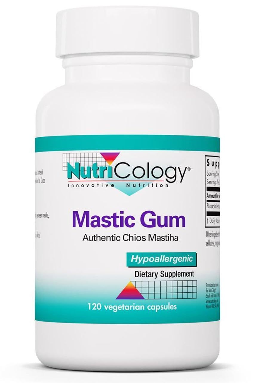 Allergy Research Group NutriCology mastic gum bottle for digestive comfort and daily wellness