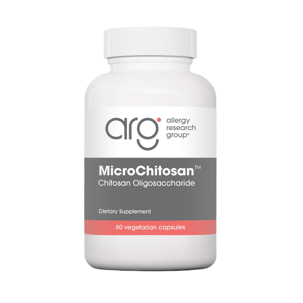 Nutricology MicroChitosan bottle front shows vegetarian capsules with detox support potential