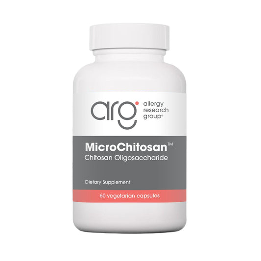Nutricology MicroChitosan bottle front shows vegetarian capsules with detox support potential