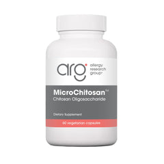 Nutricology MicroChitosan bottle front shows vegetarian capsules with detox support potential