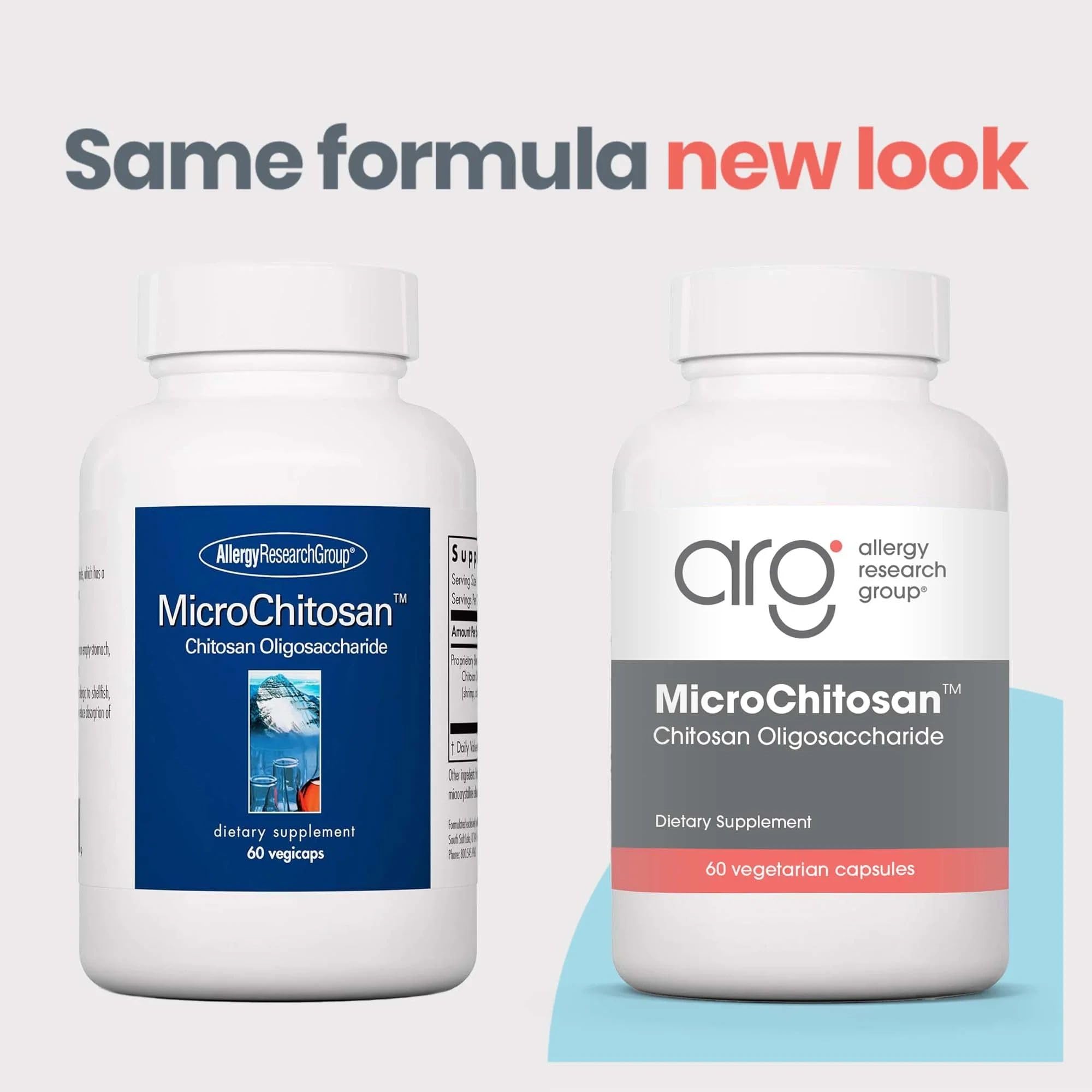 Nutricology MicroChitosan pills dispensed show easy-to-take capsules