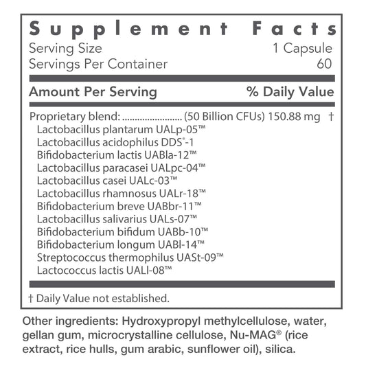 Nutricology Restore-Biotic Complete capsules close-up, vegetarian and easy daily use