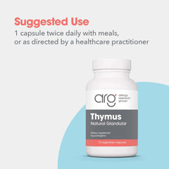 Nutricology thymus capsules close-up prepared for daily dosage