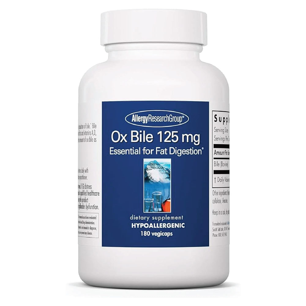Allergy Research Group OxBile 125mg bottle front view for liver support